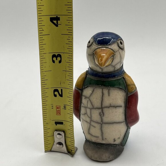 Fenix Raku Pottery Handcrafted 3.5" Ceramic Penguin Artisan Collectible Artsy - Picture 8 of 11